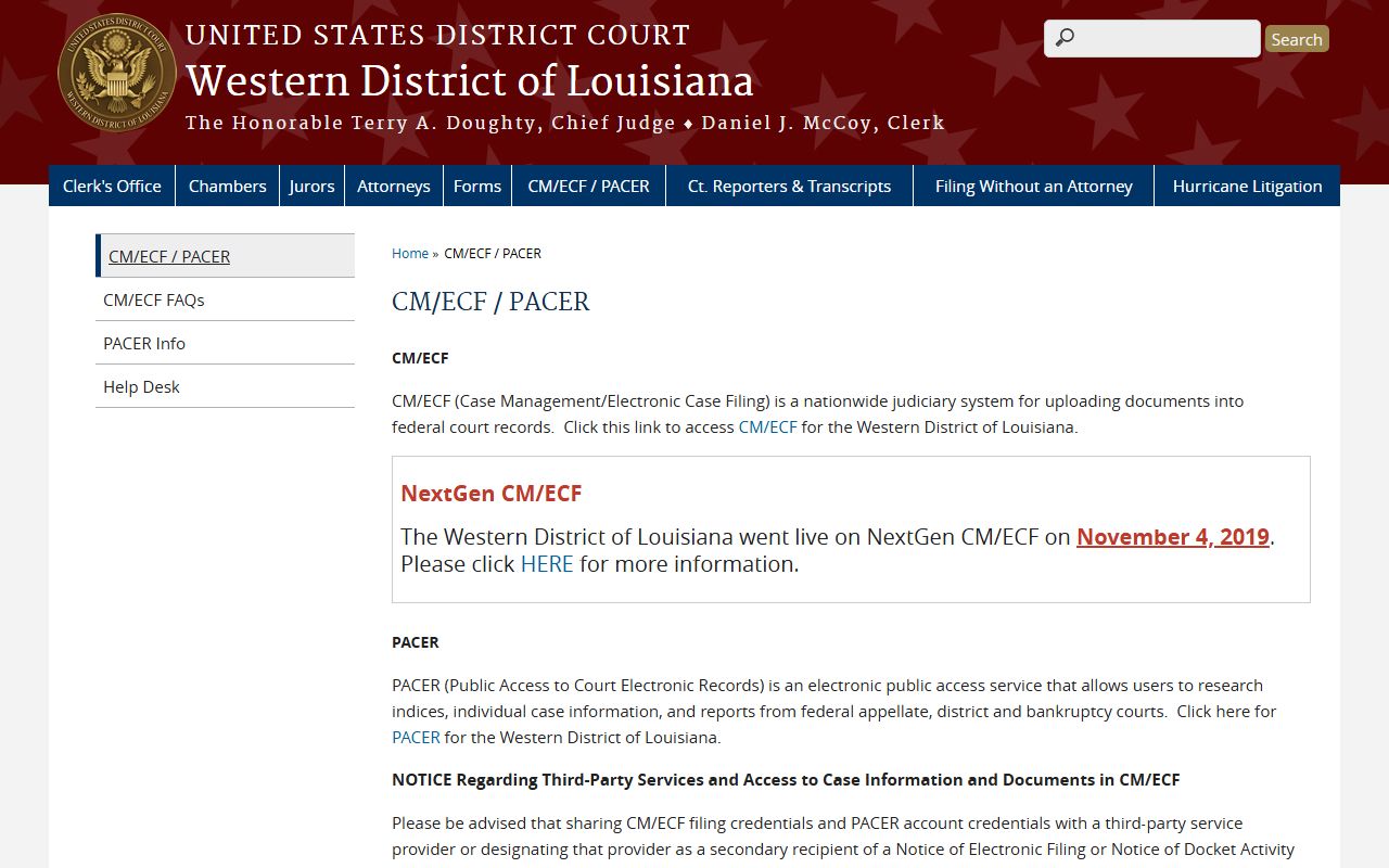 St. Martin Parish court dockets Western District CM ECF PACER source