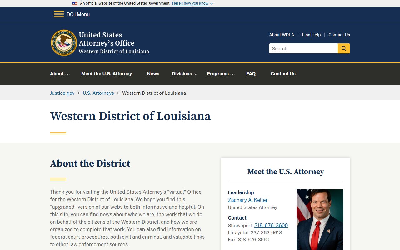 St. Martin Parish criminal court records U.S. Attorney Western District source