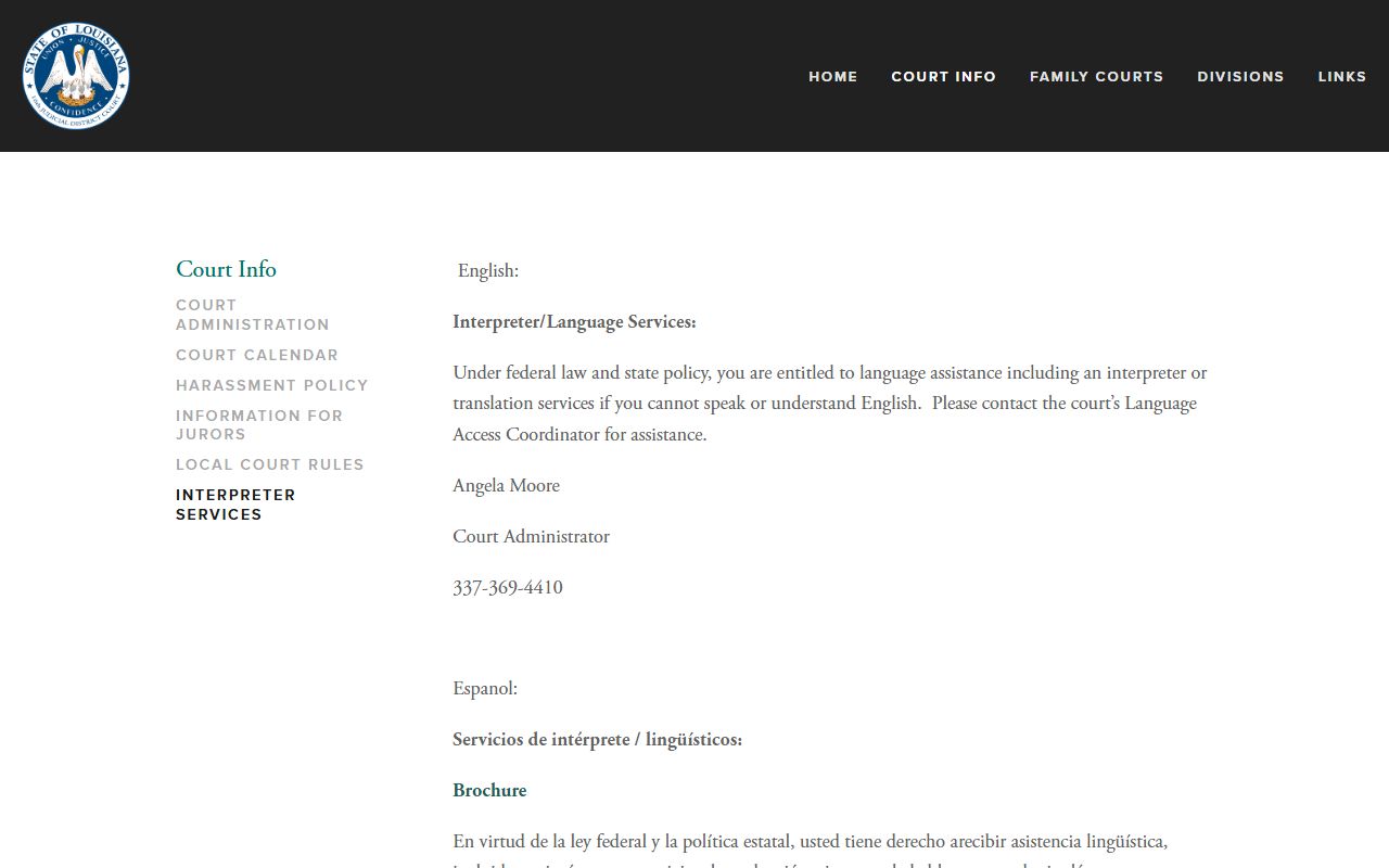 St. Martin Parish District Court interpreter services source