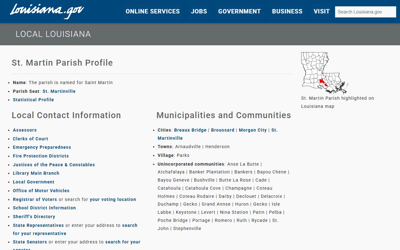 St. Martin Parish divorce records Louisiana.gov St. Martin Parish profile