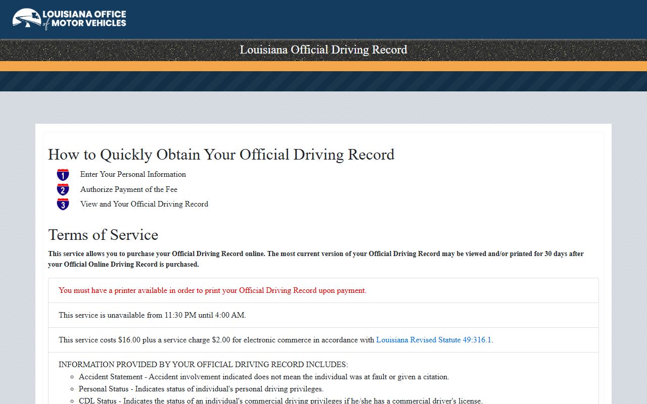 St. Martin Parish traffic court records Louisiana official driving record page