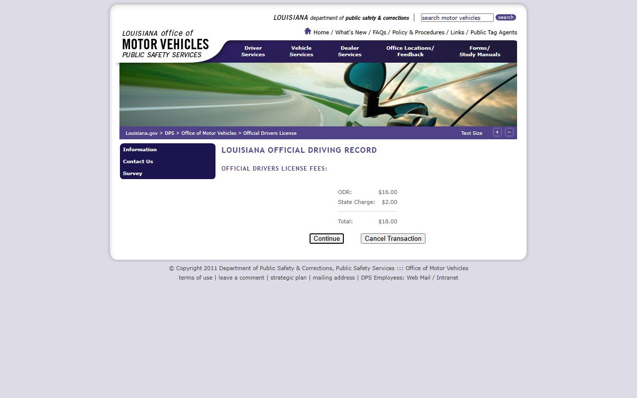 St. Martin Parish traffic court records official driving record fee page