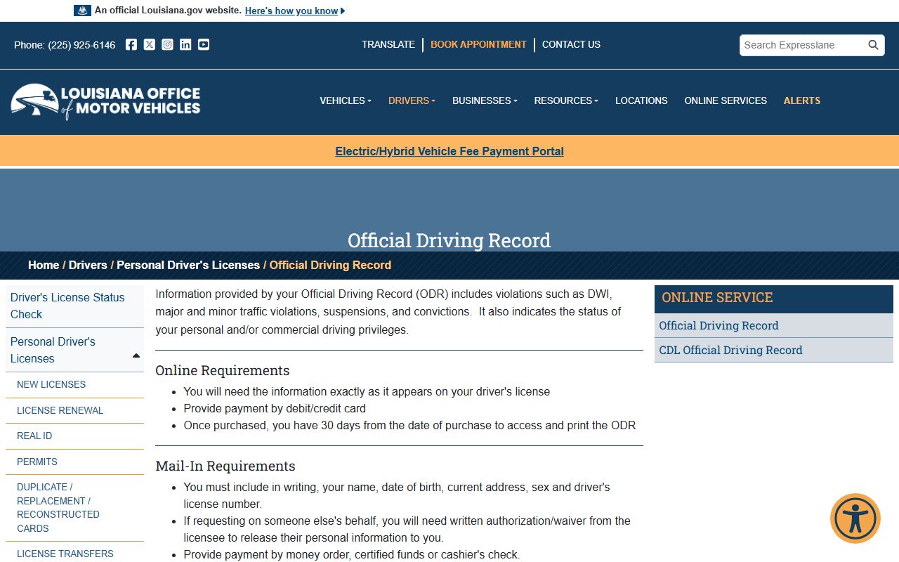 St. Martin Parish traffic court records OMV driving record instructions